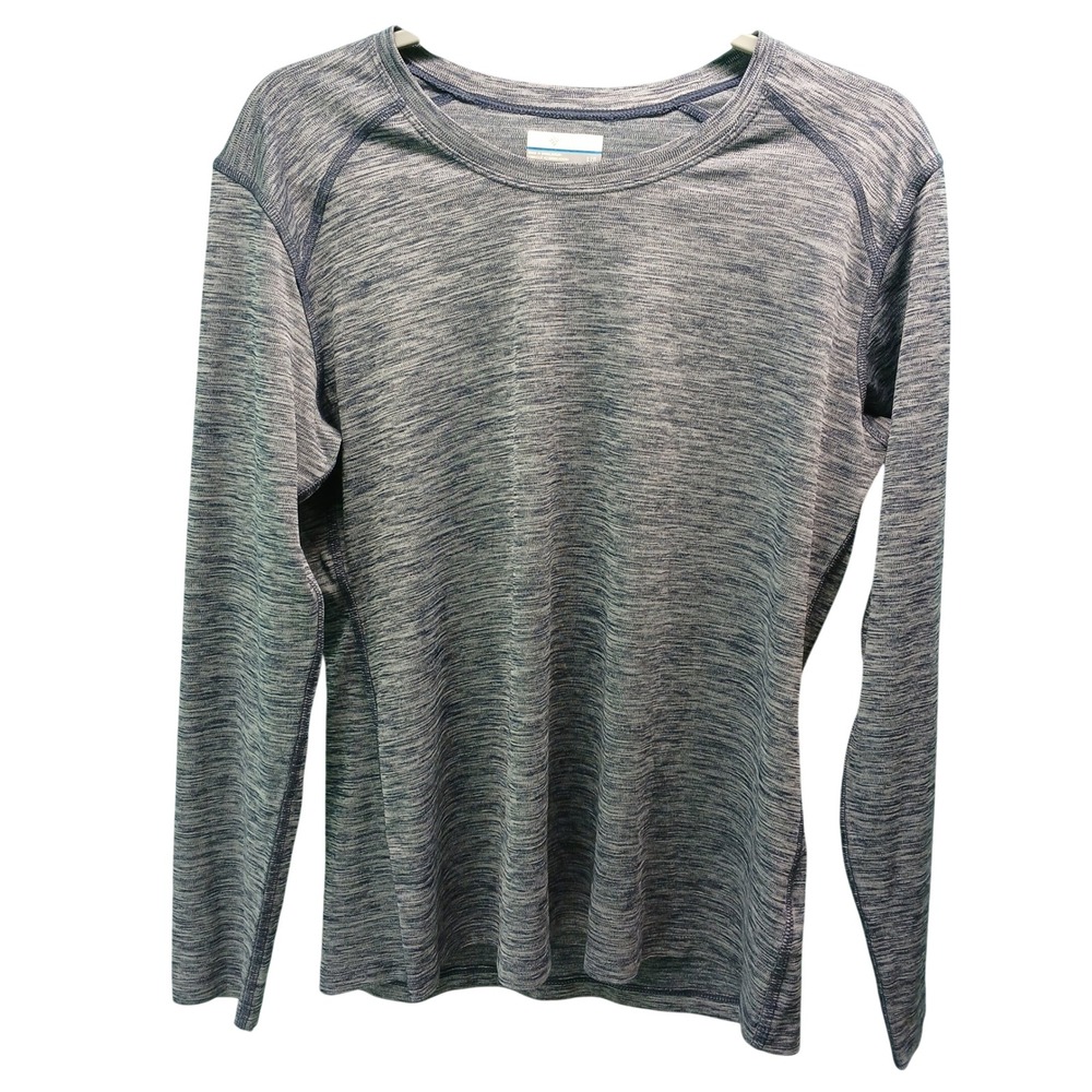 Columbia Sportswear Long Sleeve Crew Neck Athletic Shirt Blue Heather Men's L‎